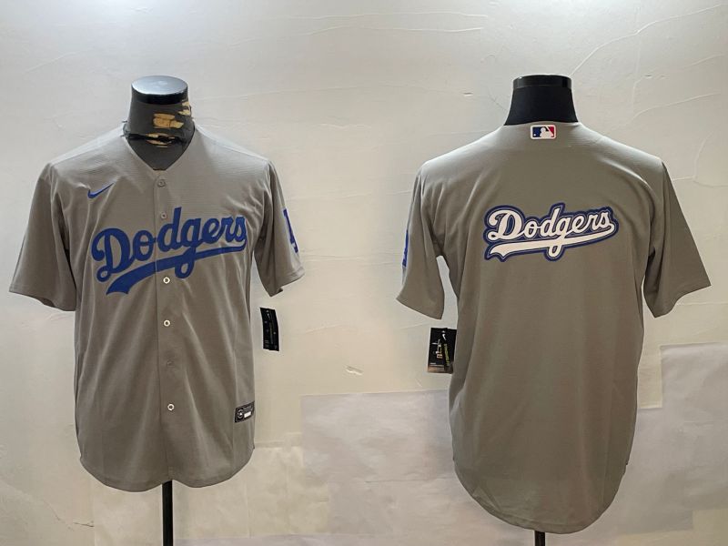 Men Los Angeles Dodgers Blank Grey Game 2024 Nike MLB Jersey style 12165